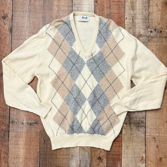 Pringle of Scotland 100% Lambswool Argyle Sweater Made in Scotland Size 40 - Picture 1 of 7
